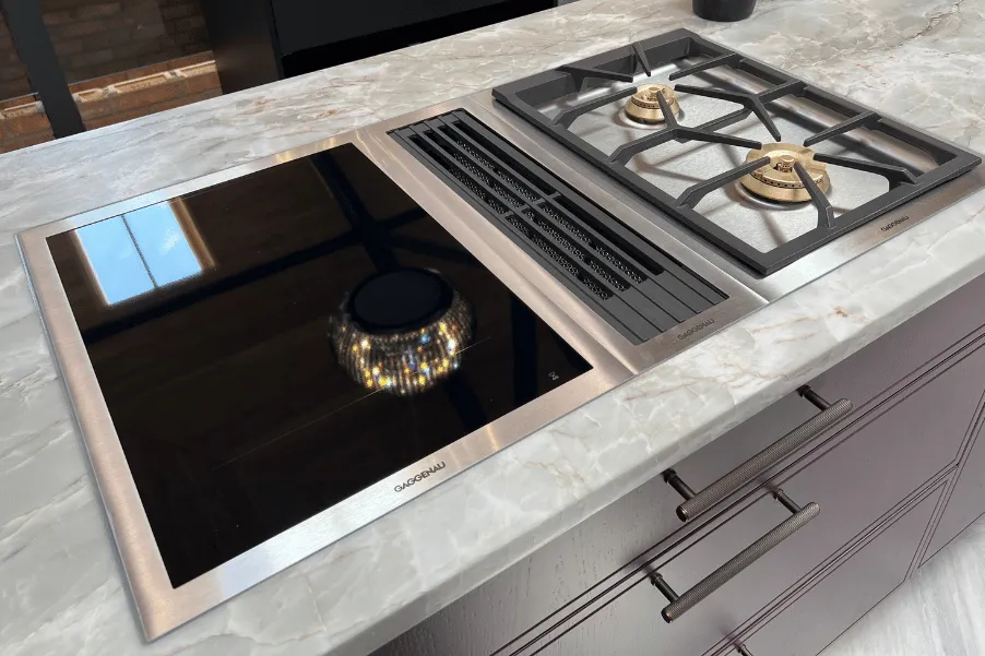 Hob on worktop in kitchen showroom in Rochester