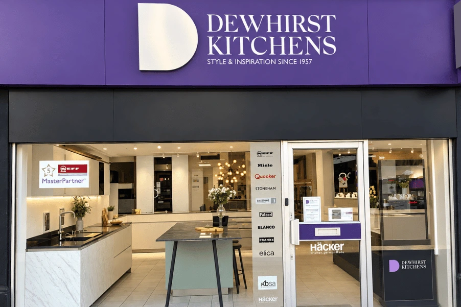 Dewhirst Kitchens showroom in Leicester shop front